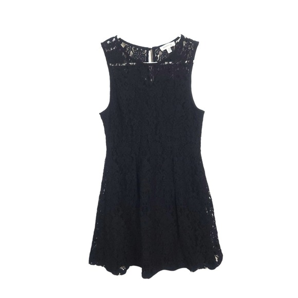 Monteau Dresses & Skirts - Monteau Lace Overlay Sleeveless Skater Mini Dress